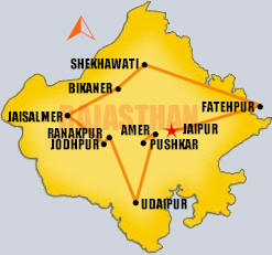 Jaipur tourist spots map
